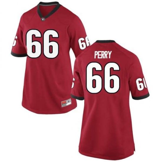 UGA Women\'s Replica Red Alumni Football Jersey - #66 Dalton Perry 7849612